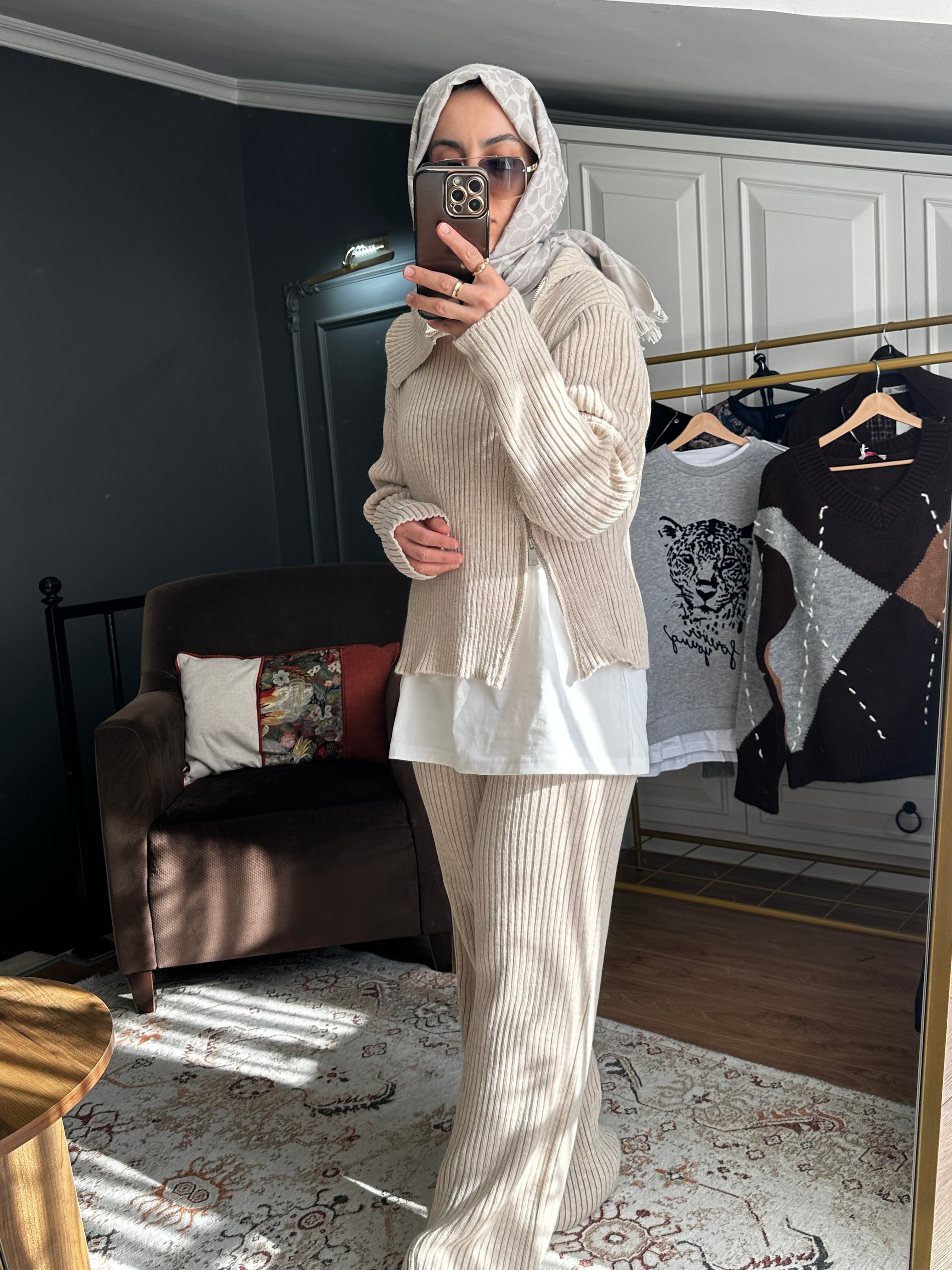 Triko takım fermuarlı