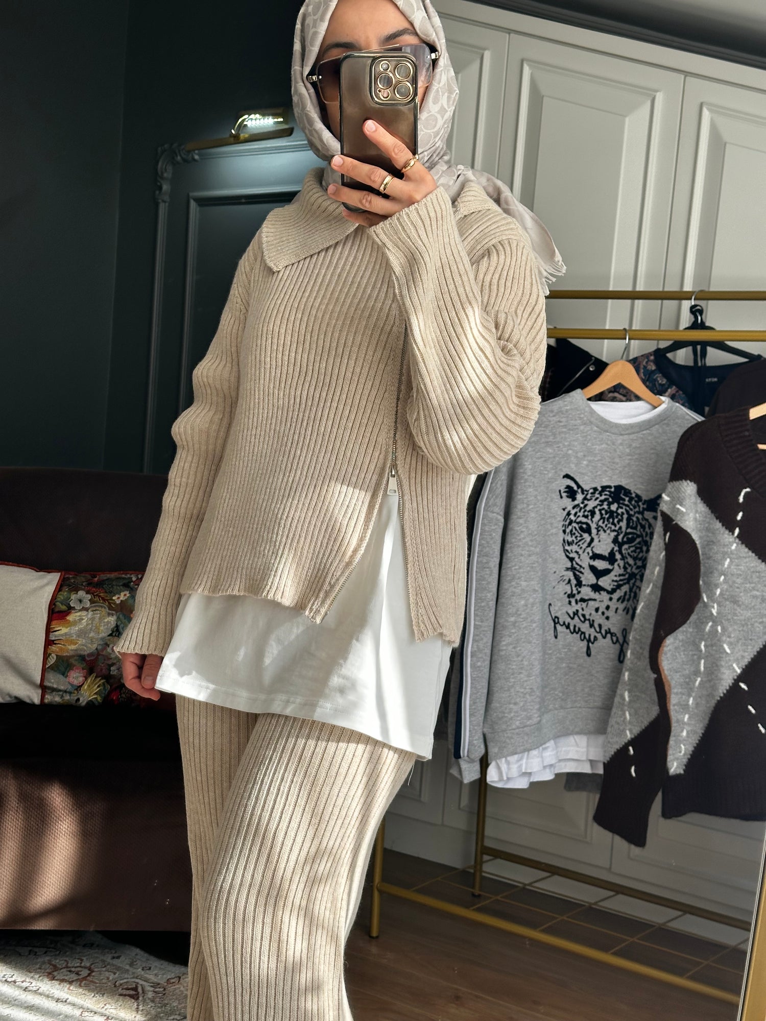 Triko takım fermuarlı