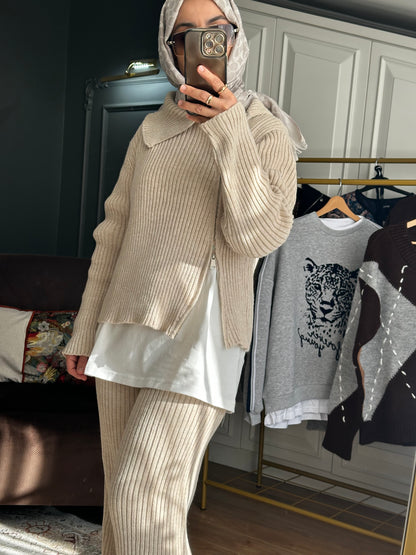 Triko takım fermuarlı